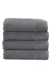 Woven & Weft Diamond Textured 4-pack Bath Towel Set In Midnight
