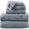 Woven & Weft Diamond Textured 6-piece Towel Set In Blue