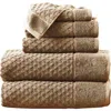 Woven & Weft Diamond Textured 6-piece Towel Set In Brown