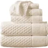 Woven & Weft Diamond Textured 6-piece Towel Set In Brown