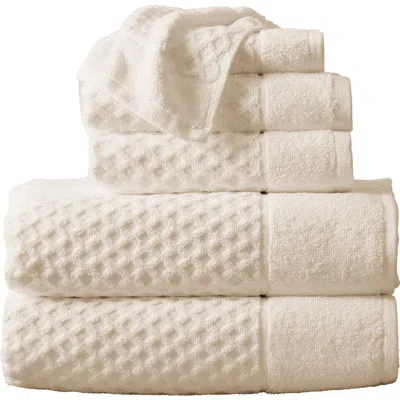 Woven & Weft Diamond Textured 6-piece Towel Set In Brown