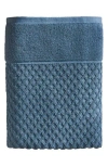 Woven & Weft Diamond Textured Single Bath Towel In Blue