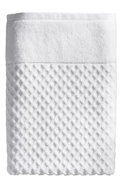 Woven & Weft Diamond Textured Single Bath Towel In Optic White