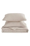 Woven & Weft Dot Stitched Quilt Set In Brown