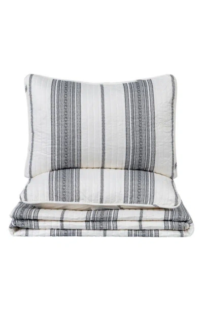 Woven & Weft Farmhouse Stripe Quilt & Sham Set In Gray