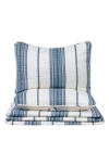 Woven & Weft Farmhouse Stripe Quilt & Sham Set In Blue