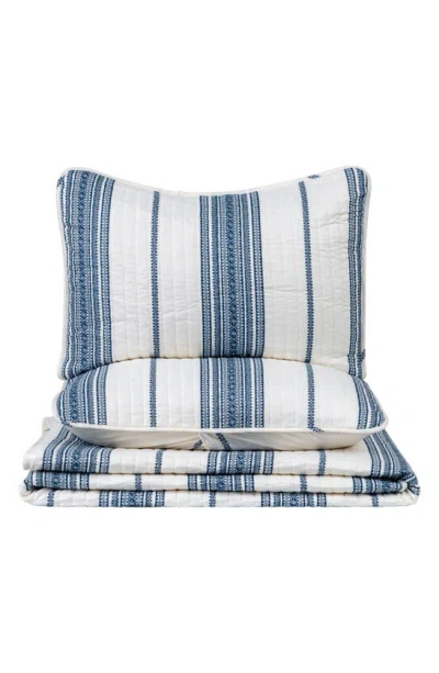 Woven & Weft Farmhouse Stripe Quilt & Sham Set In Navy