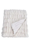 Woven & Weft Faux Fur Reversible Throw Blanket In White
