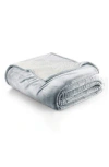 Woven & Weft Faux Shearling Fleece Throw Blanket In Gray