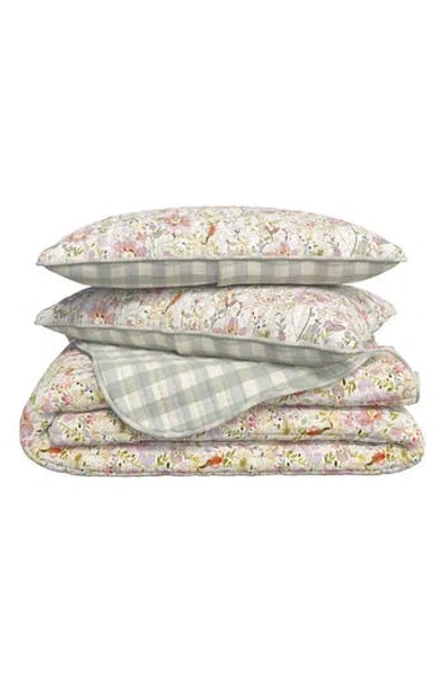 Woven & Weft Floral Lattice Scalloped Quilt In Garden Blooms