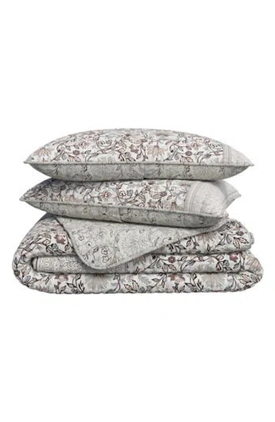 Woven & Weft Floral Printed Quilt Set In Neutral Vines