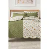 Woven & Weft Floral Scalloped Cotton Quilt & Sham Set In Floral Dusk