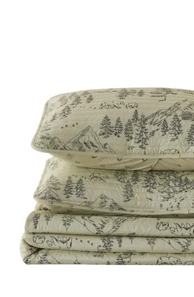 Woven & Weft Forest Lodge Themed 3-piece Quilt Set In Bear Mountain Scene