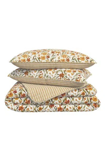 Woven & Weft Golden Floral Meadow Quilt Set In Golden Meadow