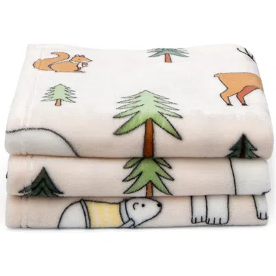 Woven & Weft Holiday Print Plush Velvet Throw Blanket In Wildlife