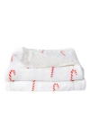 Woven & Weft Holiday Print Reversible Faux Shearling Throw Blanket