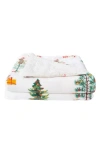 Woven & Weft Holiday Print Reversible Faux Shearling Throw Blanket