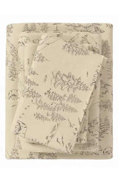 Woven & Weft Holiday Print Turkish Cotton Sheet Set In Neutral