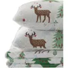 Woven & Weft Holiday Theme Reversible Quilt & Sham Set In Deer/trees/snow