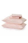Woven & Weft Jersey Knit Sheet Set In Heathered Dusty Rose