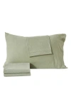Woven & Weft Jersey Knit Sheet Set In Heathered Eucalyptus