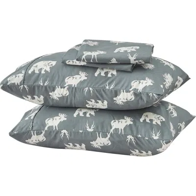 Woven & Weft Lodge Print 4-piece Sheet Set In Dark Grey