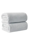 Woven & Weft Loop Textured 2-pack Bath Towels In Gray