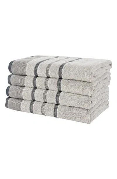 Woven & Weft Luxurious Cotton 4-pack Decorative Bath Towel Set In Gray