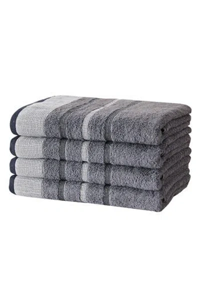 Woven & Weft Luxurious Cotton 4-pack Decorative Bath Towel Set In Gray