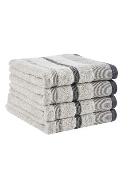 Woven & Weft Luxurious Cotton 4-pack Decorative Hand Towels In Gray