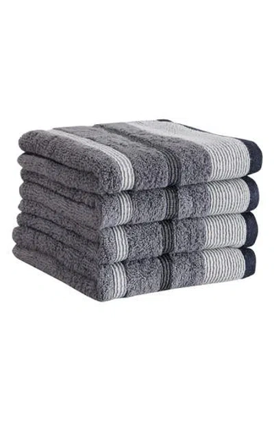 Woven & Weft Luxurious Cotton 4-pack Decorative Hand Towels In Gray