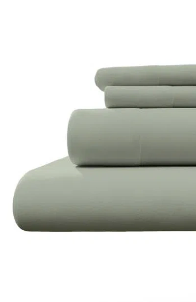 Woven & Weft Organic Cotton Jersey Sheet Set In Green