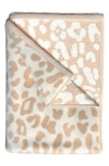Woven & Weft Oversize Beach Towel In Dark Tan/ivory Leopard