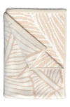 Woven & Weft Oversize Beach Towel In Dark Tan/ivory Thin Palm