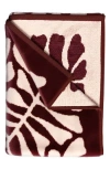 Woven & Weft Oversize Beach Towel In Terracotta Retro Leaves