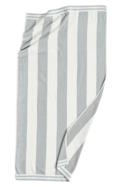 Woven & Weft Pastel Cabana Cotton Beach Towel In Pale Grey