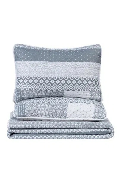 Woven & Weft Patchwork 3-piece Quilt Set In Grey