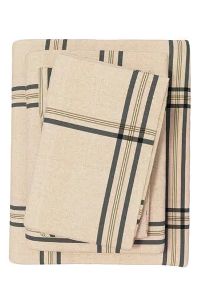 Woven & Weft Plaid 4-piece Flannel Bed Sheet Set In Neutral