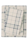 Woven & Weft Plaid 4-piece Flannel Bed Sheet Set In Neutral