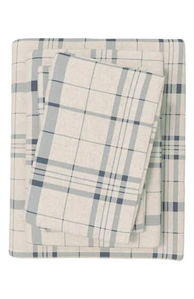 Woven & Weft Plaid 4-piece Flannel Bed Sheet Set In Neutral