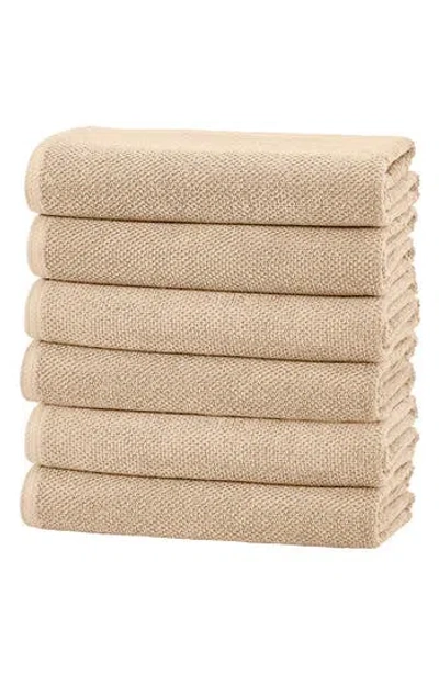 Woven & Weft Popcorn Texture 6-piece Towel Set In Brown
