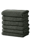 Woven & Weft Popcorn Texture 6-piece Towel Set In Midnight