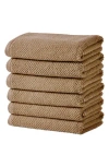Woven & Weft Popcorn Texture 6-piece Towel Set In Mocha