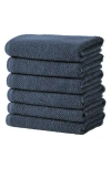 Woven & Weft Popcorn Texture 6-piece Towel Set In Stone Blue