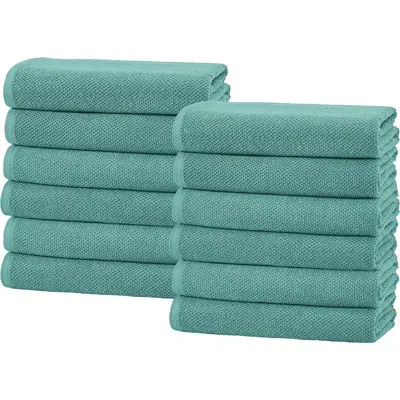 Woven & Weft Popcorn Textured 6-piece Cotton Bath Towel Set In Blue
