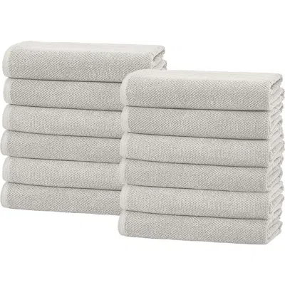 Woven & Weft Popcorn Textured 6-piece Cotton Bath Towel Set In Gray