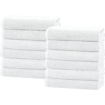 Woven & Weft Popcorn Textured 6-piece Cotton Bath Towel Set In White