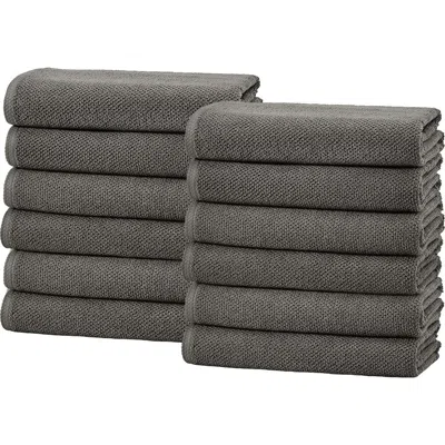Woven & Weft Popcorn Textured 6-piece Cotton Bath Towel Set In Gray