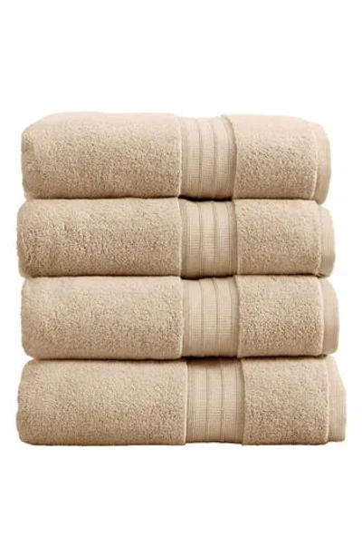 Woven & Weft Premium Cotton 4-pack Bath Towel Set In Brown