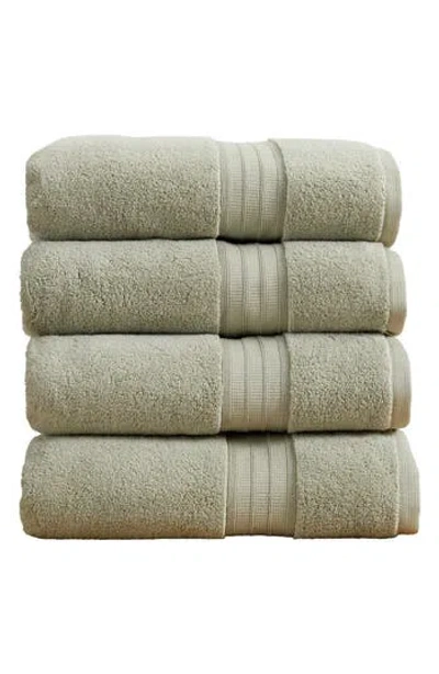 Woven & Weft Premium Cotton 4-pack Bath Towel Set In Green